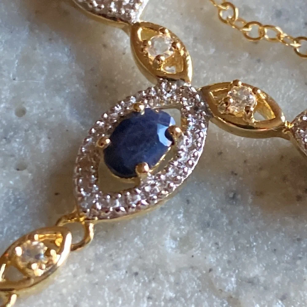 🆕18K Gold Over Sterling Silver 2.17ct Multi-Gem /Diamond Accent Necklace - Picture 5 of 12